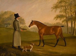 A Horse in a Landscape with the Groom, David, Bennet, ca. 1805 (olje på lerret)