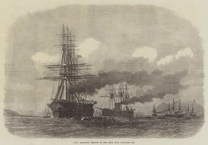 HMS Agincourt strandet på Pearl Rock, Gibraltar Bay