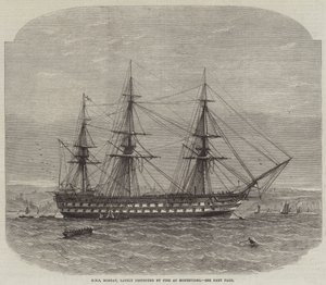 HMS Bombay, nylig ødelagt av brann i Montevideo