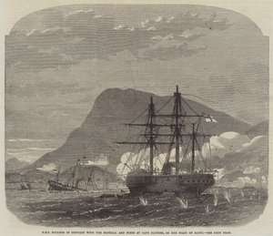 HMS Bulldog i konflikt med flottiljen og fortene ved Cape Haytien, på kysten av Hayti av Edwin Weedon