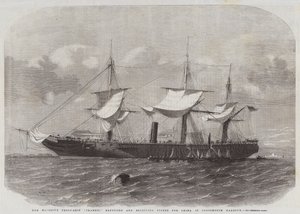 Hennes Majestets tropp-skip transitt, ombygging og mottak av butikker for Kina i Portsmouth havn av Edwin Weedon