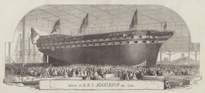 Lansering av HMS Agamemnon, 90 Guns