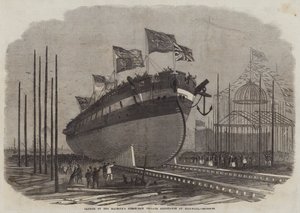Lansering av Hennes Majestets Steam-Ram fregattmotstand på Millwall