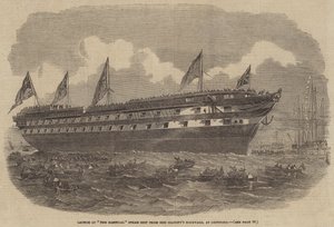 Lansering av Hannibal Steam Ship fra Majesty