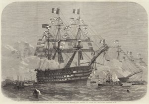 Cherbourg-festene, Hennes Majestet på besøk til keiseren og keiserinnen ombord på Bretagne