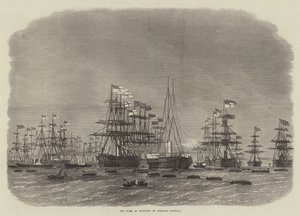 The Fleet of Ironclads ved Portland Harbor av Edwin Weedon