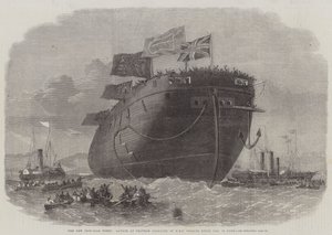 Den nye jernkledde flåten, lansert på Chatham Dockyard til HMS Fregate Royal Oak, 50 kanoner
