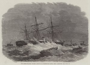 Screw-Steamer Ontario Aground på Hasborough Sands, nær Yarmouth