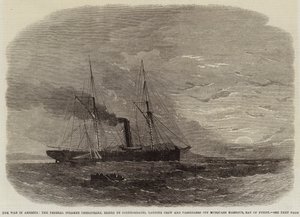 The War in America, Federal Steamer Chesapeake, beslaglagt av konfødererte, landende mannskap og passasjerer utenfor Musquash Harbour, Bay of Fundy av Edwin Weedon