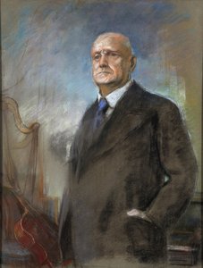 Jean (Johan) Sibelius (1865-1957) - Eero Jaernefelt (1863-1937). Pastell på papp Dimensjon : 87x51 cm Private Collection