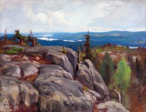 Landskap (Maisema fra Koli) - Paysage de Koli - par Eero (Erik) Jarnefelt (Jaernefelt) (1863-1937)