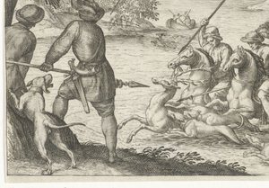 Elvelandskap med rådyrjakt Jaktscener (serietittel) Icones Venantum Arter Varias Representantes (serietittel)