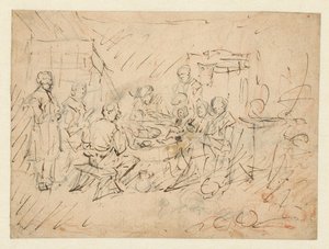 Interiør med en bondefamilie som spiser av Egbert van Heemskerck (I)