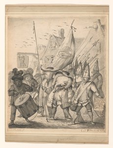 Dieren satire av Egbert van Heemskerck (II) (signed by artist)