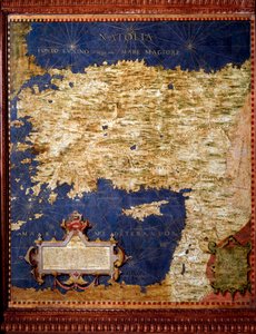 Anatolia Map laget av Egnazio Danti (1536-1586) matematiker, kosmograf og italiensk arkitekt. Rundt 1567. Firenze, Palazzo Vecchio, Sala del Mappamondo
