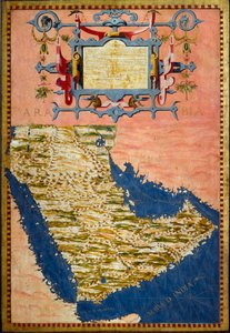 Kart over Arabia laget av Egnazio Danti (1536-1586) ca 1567 Maling av skap i rommet av geografiske kart. Palazzo Vecchio, Sala del Mappamondo Firenze