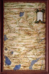 Kart over Peru Kart laget av Egnazio Danti (1536-1586) matematiker, kosmograf og italiensk arkitekt. Rundt 1567. Firenze, Palazzo Vecchio, Sala del Mappamondo av Egnazio Danti