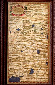 Indostan (Hindustan) på toppen av Ganges Carte produsert av Egnazio Danti (1536-1586) matematiker, kosmograf og italiensk arkitekt. Rundt 1567. Firenze, Palazzo Vecchio, Sala del Mappamondo