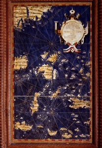 Kart over Molukkene laget av Egnazio Danti (1536-1586) matematiker, kosmograf og italiensk arkitekt. Rundt 1567. Firenze, Palazzo Vecchio, Sala del Mappamondo av Egnazio Danti