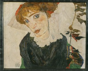 Portrett av Wally Neuzil (olje på tre) av Egon Schiele