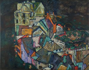 Halvmånen av hus III av Egon Schiele