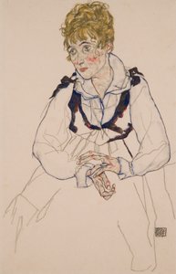 Kunstnerens kone, sittende av Egon Schiele