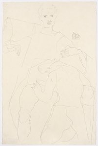 Erotisk scene av Egon Schiele