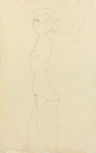 Naken kvinne; Madchenakt, 1911 av Egon Schiele
