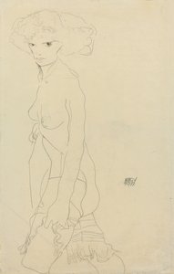 Naken kvinne; Madchenakt, 1911 av Egon Schiele