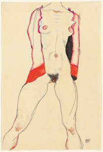 kvinnelig torso; Kvinnelig overkropp, 1913 av Egon Schiele