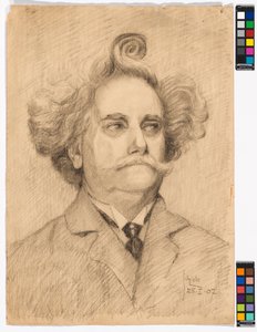 Portrett av en herre med hårtust av Egon Schiele