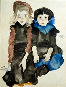 Barn. Tegning av Egon Schiele (1890-1918) av Egon Schiele