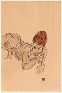 Løgnende kvinne, 1917. av Egon Schiele