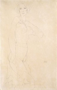 Naken jente; Madchenakt, 1912 av Egon Schiele