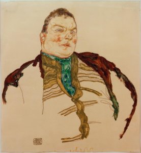 Portrett av en feit mann av Egon Schiele