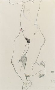 Løpende kvinne, 1913 av Egon Schiele
