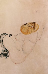 Redd, hukende ung jente, 1912 av Egon Schiele