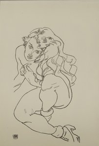 Sittende naken, 1917