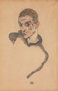 selvportrett; Selvportrett, 1914 av Egon Schiele