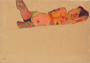 Sovende jente, 1910 av Egon Schiele