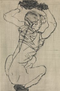 Kvinne på huk, 1914. av Egon Schiele