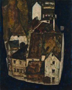 «Død by» III («By ved den blå elven III») av Egon Schiele