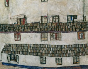 Vindusfasade til et hus, 1914. av Egon Schiele