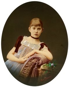 Portrett av en jente, sent på 1800-tallet. av Egor Maximovich Ovcharenko