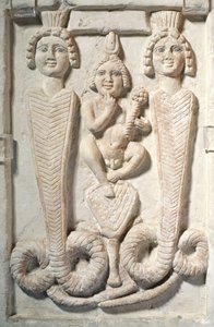Harpokrates på Lotus, koptisk (kalkstein) av Egyptian