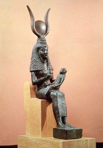 Isis dier spedbarnet Horus (bronse)