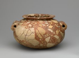 Krukke med rørformede håndtak, ca. 3600-3000 f.Kr. (breccia) av Egyptian