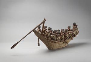 Modellbegravelsesbåt, fra Beni Hasan, sannsynligvis Middle Kingdom, ca. 2060-1786 (blandet media)