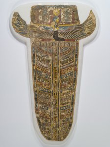 Malt mumiebelegg (forkle), 305-30 f.Kr. (lin, gesso, maling og forgylling) av Egyptian