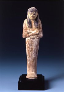 Shabti-figur (malt stein) av Egyptian